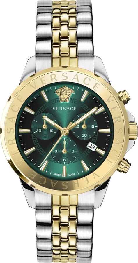 Versace Mens Black 44 mm Chrono Signature Watch 